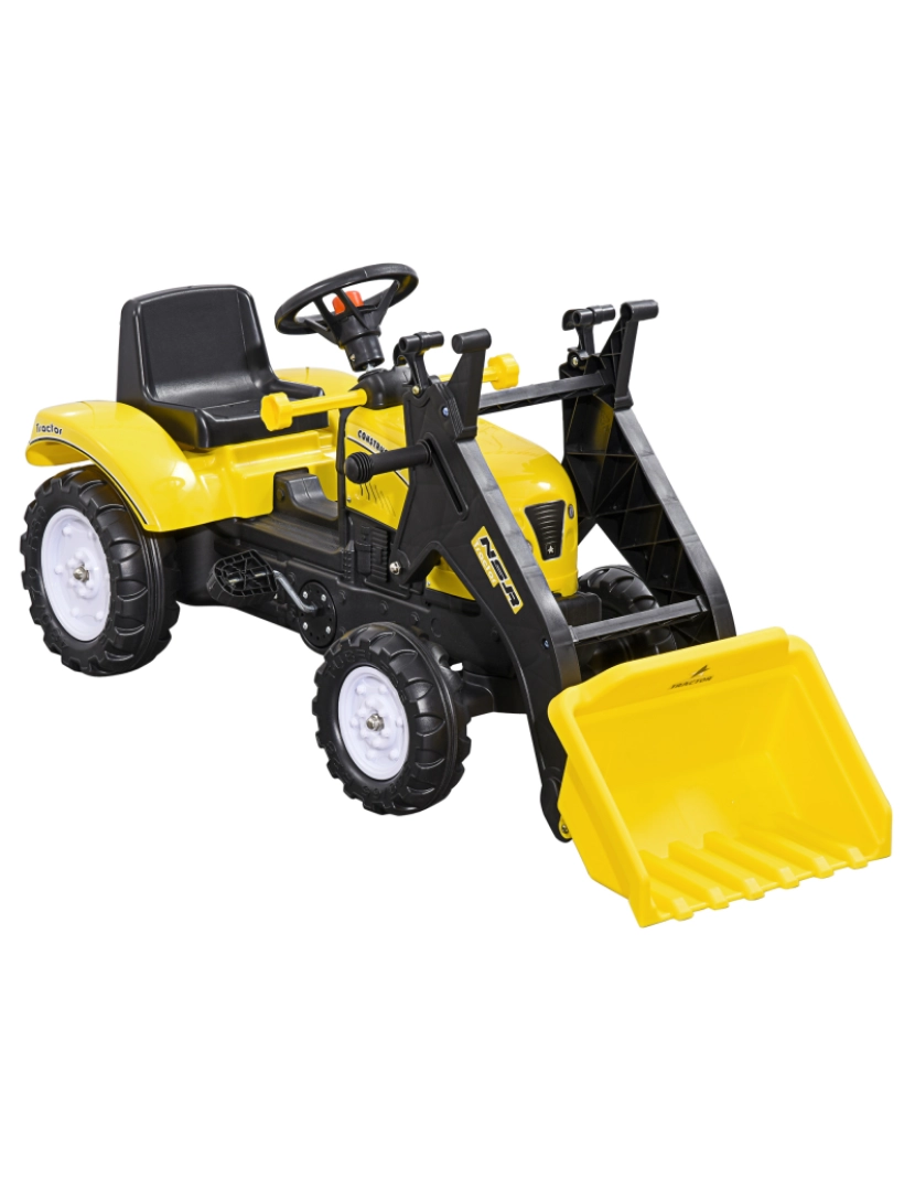 Homcom - Trator a Pedal para Crianças 114x41x52cm cor amarelo e preto 341-018V00YL