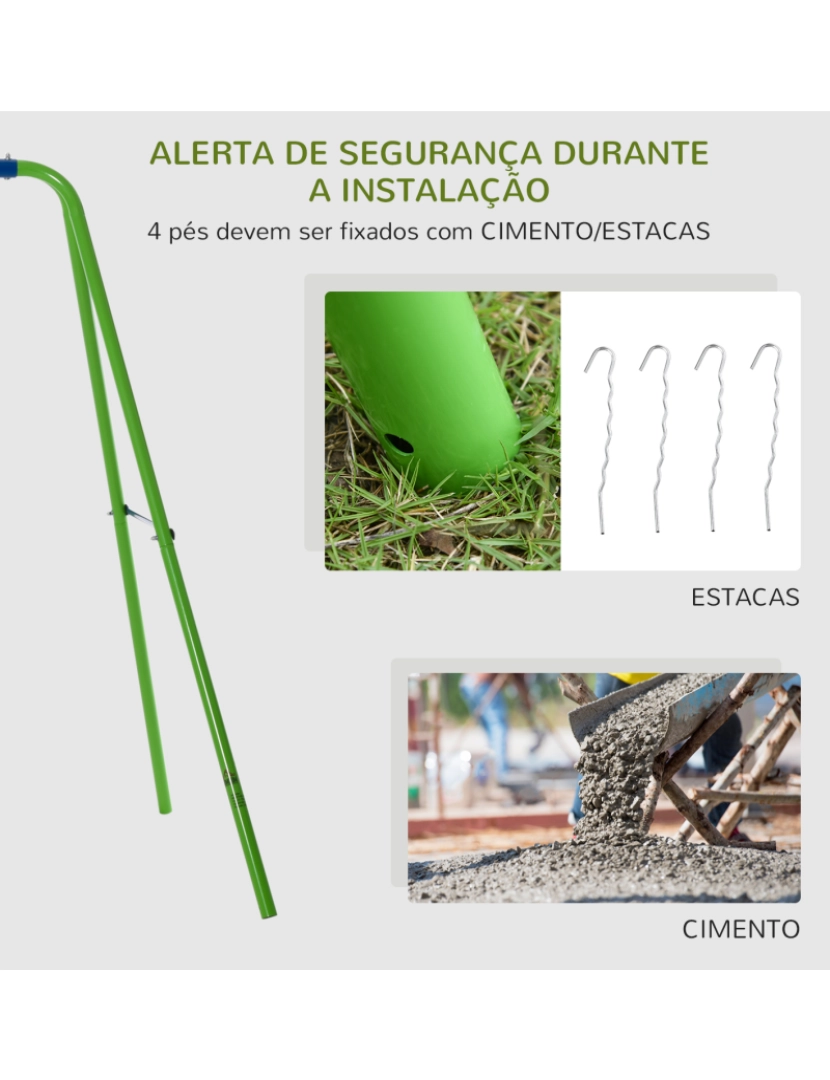 imagem de Conjunto de Baloiço para Crianças 280x140x178cm cor verde 344-0358