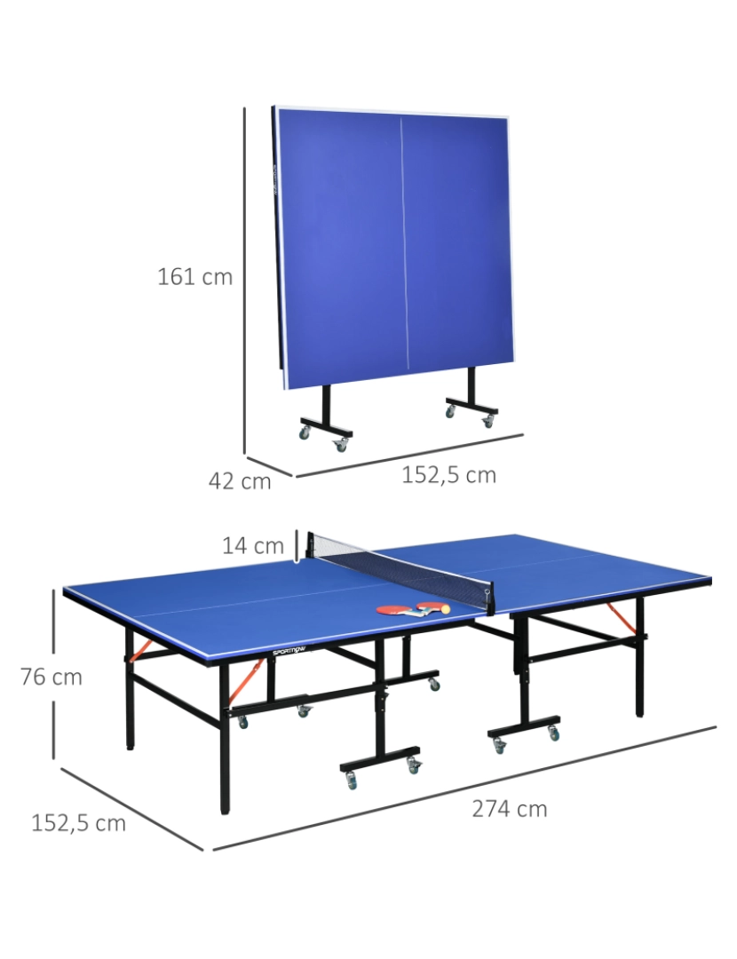 imagem de Mesa de Ping Pong 274x152,5x76cm cor azul A90-332V00BU3