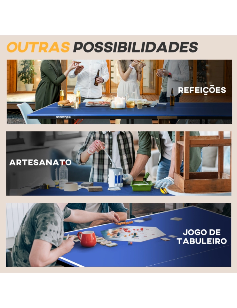 imagem de Mesa de Ping Pong 274x152,5x76cm cor azul A90-332V00BU9