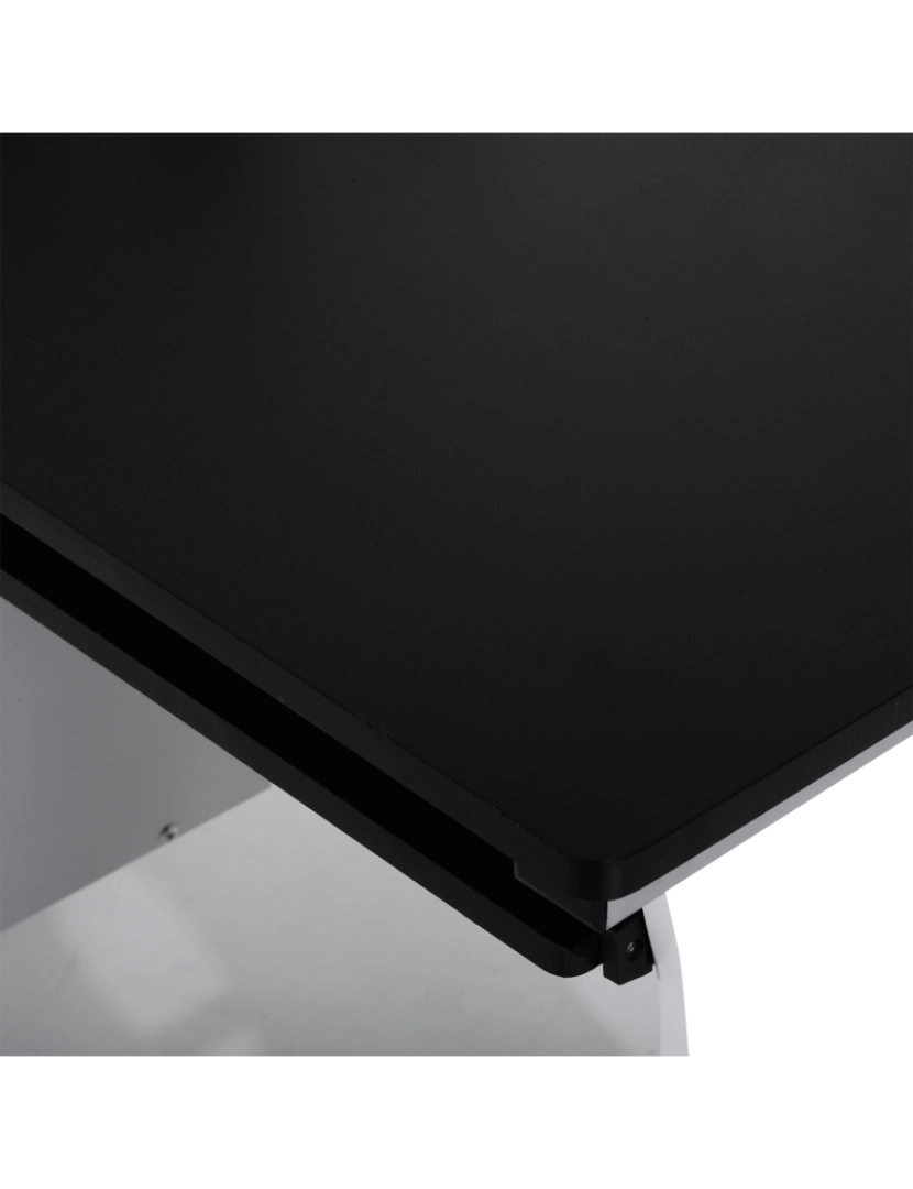 imagem de Mesa de Computador 100x52x75cm cor branco e preto 920-019BK8