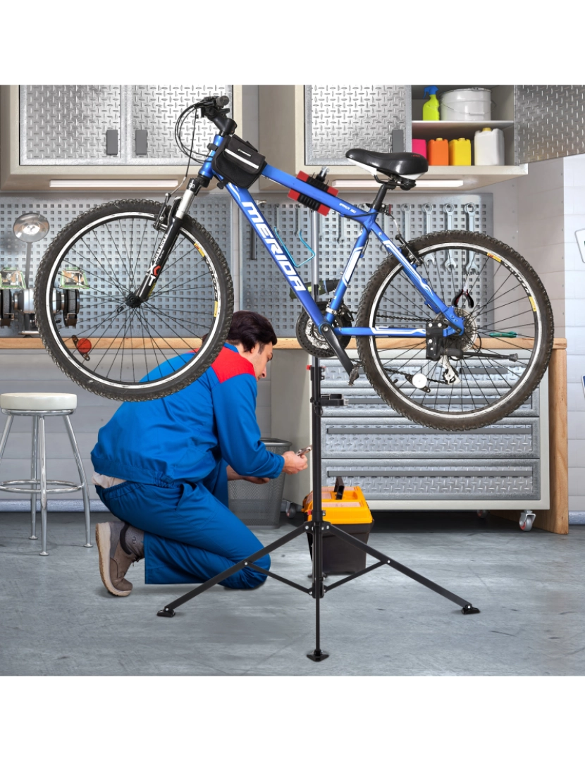 imagem de Suporte para Reparação de Bicicleta 100x100x190cm cor negro y plata B4-00822