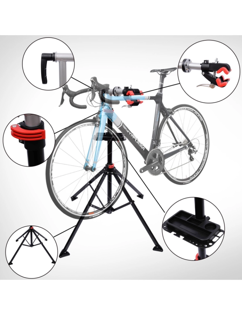 imagem grande de Suporte para Reparação de Bicicleta 100x100x190cm cor negro y plata B4-00824