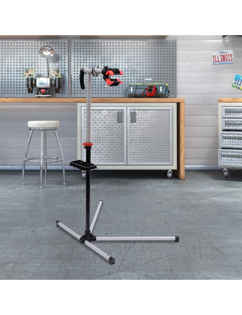 imagem de Suporte Reparação de Bicicleta 100x66x180cm cor preto e prata B4-00812