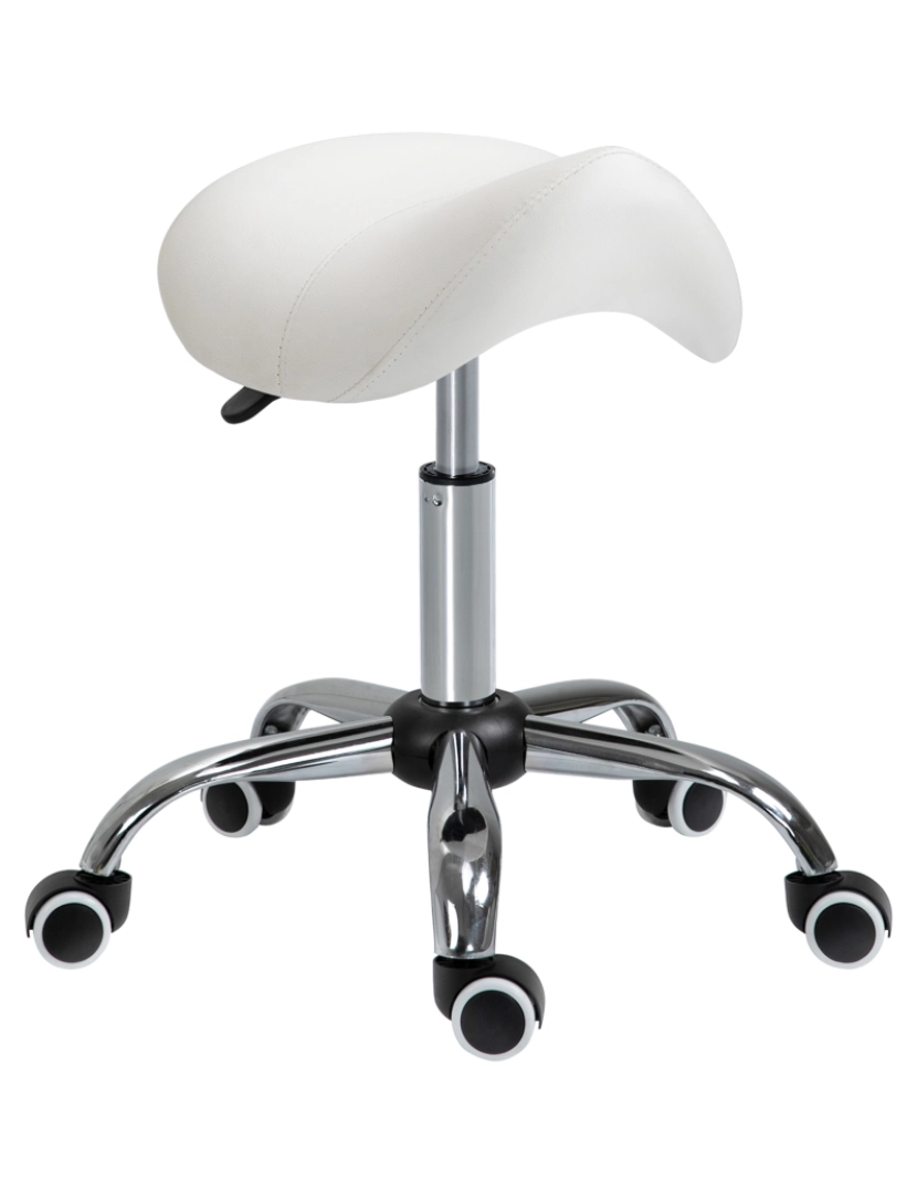 Homcom - Cadeira De Trabalho 52x53x(49-61)cm cor branco 02-0693