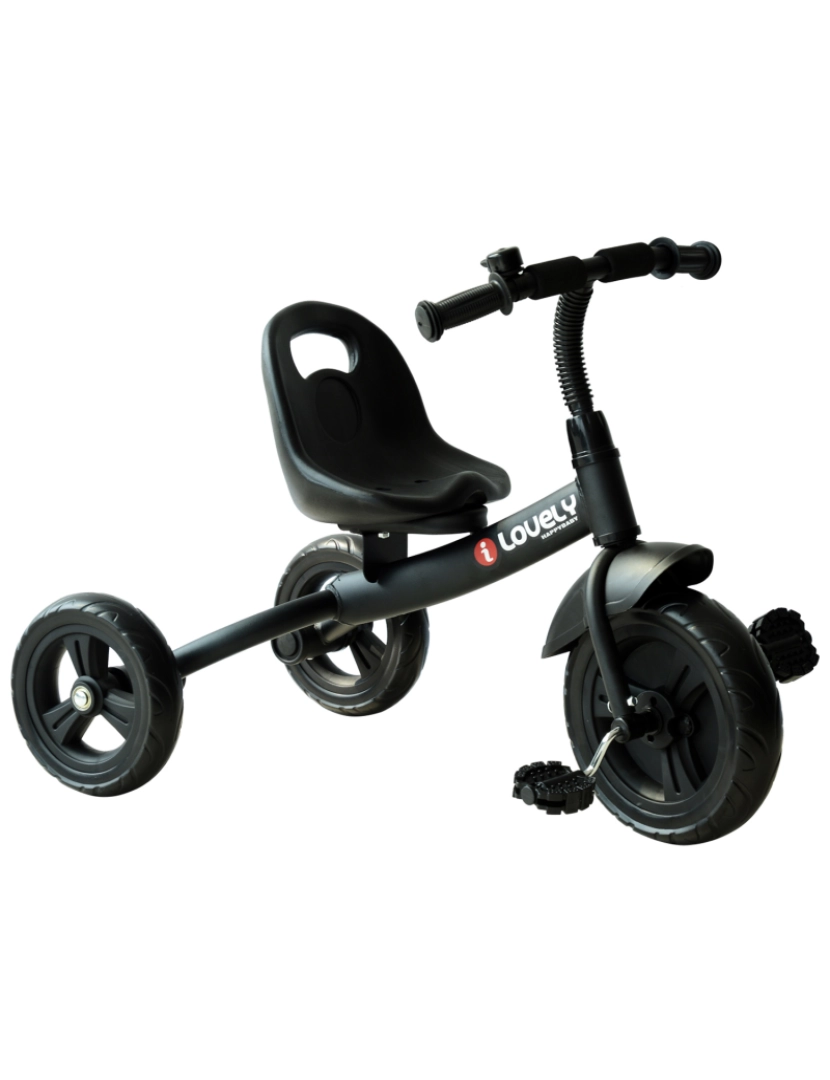Homcom - Triciclo Infantil 74x49x55cm cor preto 370-024BK