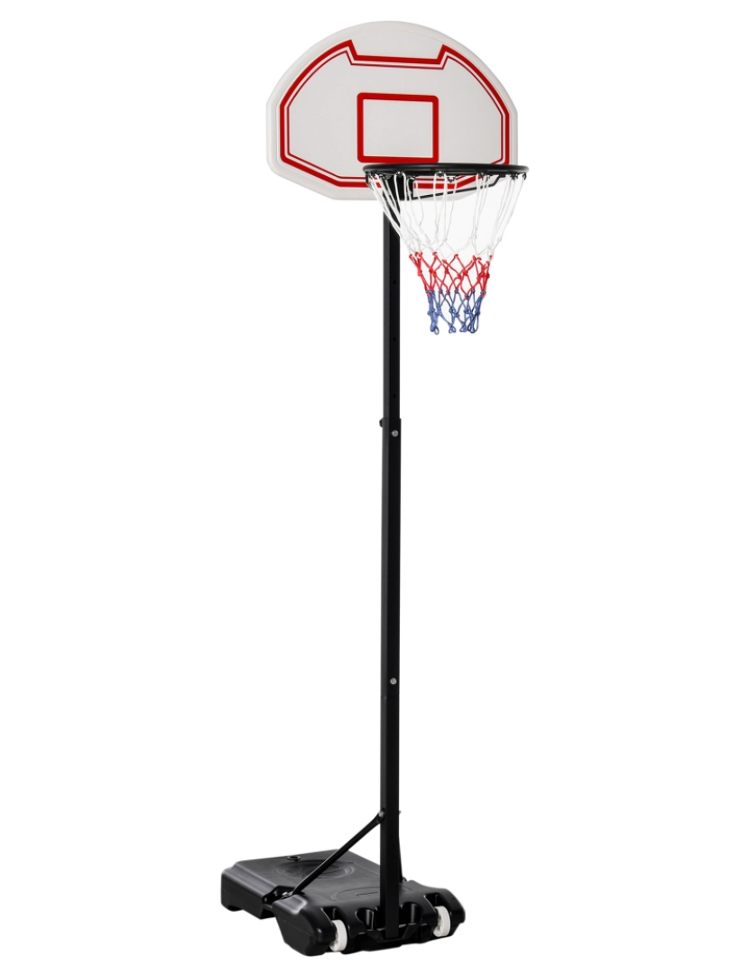 Homcom - Suporte de cesta de basquetebol 71x74x170-250cm cor preto, vermelho e branco A61-003