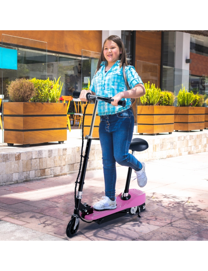 imagem de Trotinete Elétrica Dobrável 78x37x99cm cor rosa AA1-024PK2