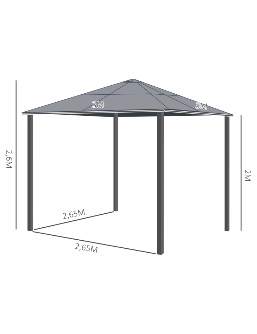 imagem de Pérgola para Jardim 300x300x260cm cor bege e marrom 01-08713