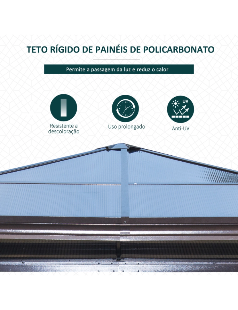 imagem de Pérgola para Jardim 300x300x260cm cor bege e marrom 01-08714