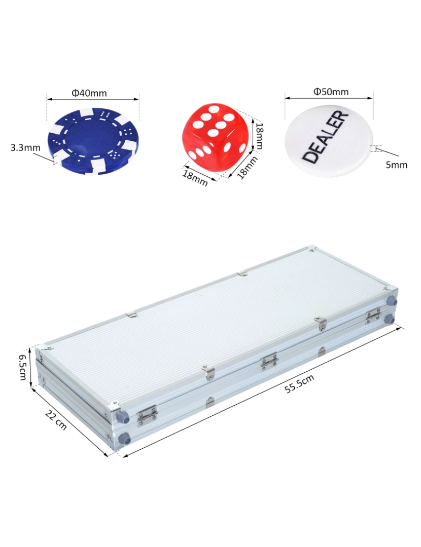 imagem de Maleta de Poker 56x22x7cm cor multicor A70-0143