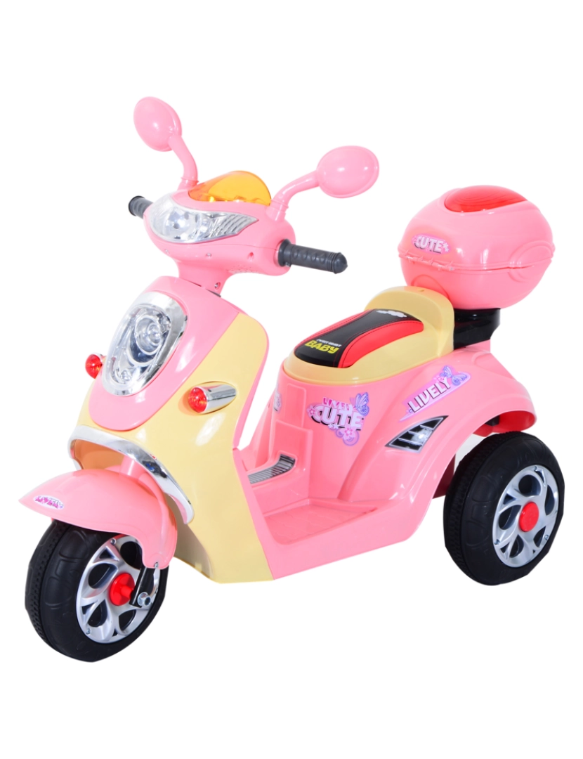 Homcom - Moto elétrica 108x51x75cm cor rosa 370-013