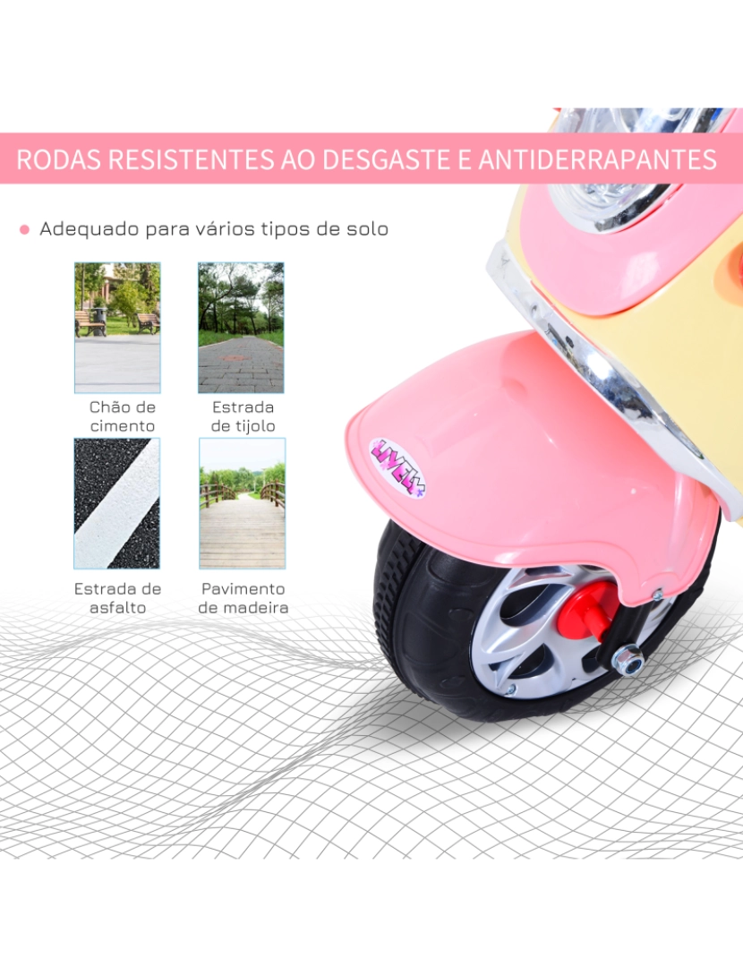 imagem de Moto elétrica 108x51x75cm cor rosa 370-0136
