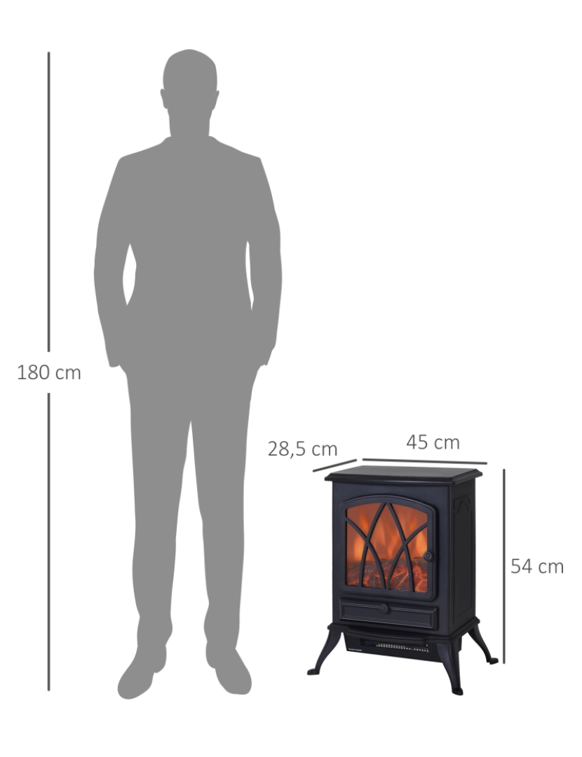 imagem de Lareira Elétrica 45x28,5x54cm cor preto 820-0513