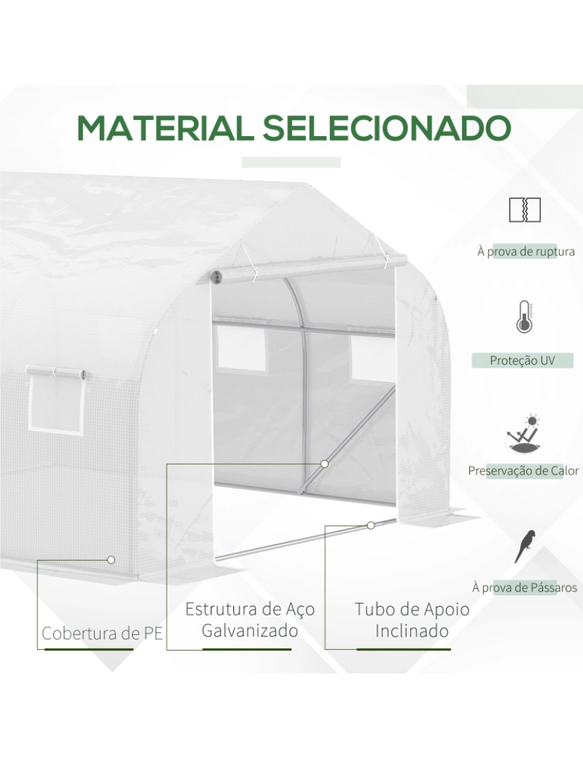 imagem de Estufa Tipo Túnel 350x300x200cm cor branco 845-0684