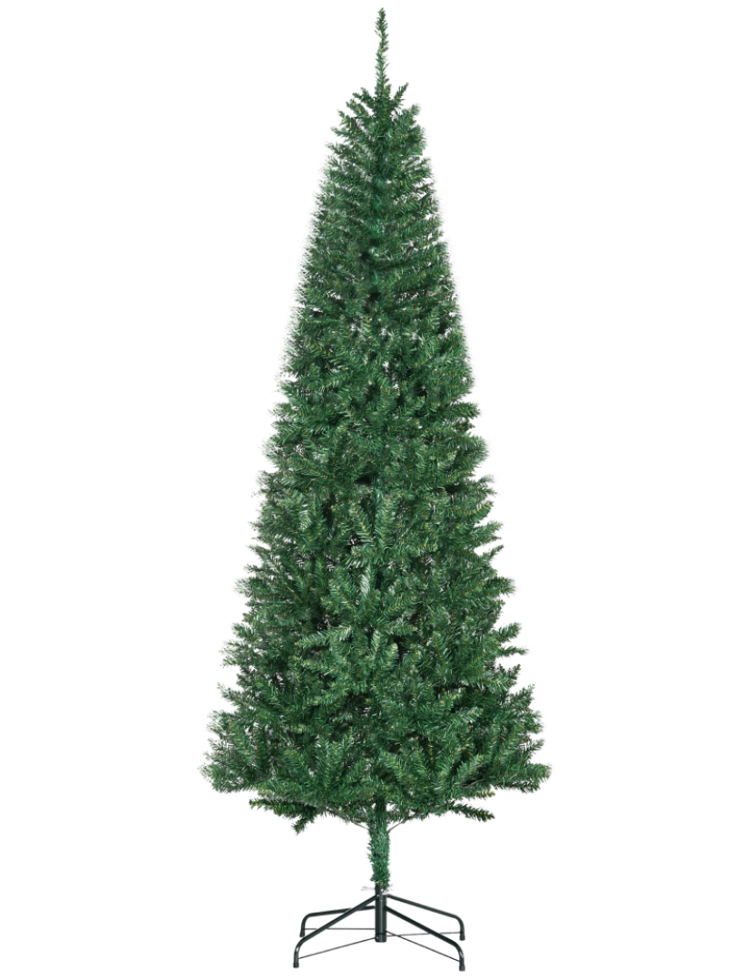 imagem de HOMCOM Árvore de Natal Artificial 210cm com 865 Ramos Ecológicos Decoração de Natal para Interiores Φ91x210cm Verde1