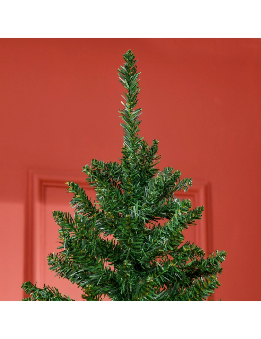 imagem de HOMCOM Árvore de Natal Artificial 210cm com 865 Ramos Ecológicos Decoração de Natal para Interiores Φ91x210cm Verde7
