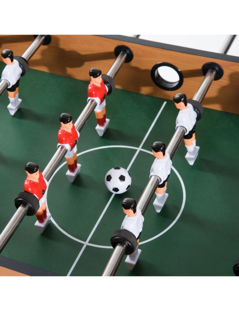 imagem de HomCom Mesa Multijogo 4 em 1 Inclui futebol mesa Air Hocker Ping-Pong e Bilhar – Jogo de Madeira – 87x43x73cm4