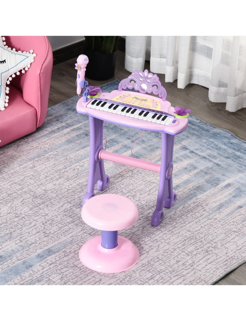 imagem de Piano Infantil 45x21x55cm cor rosa 390-005PK2