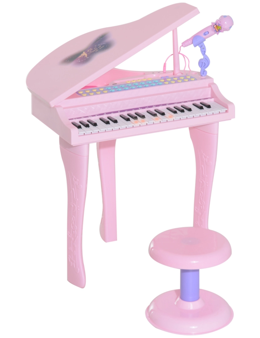 imagem de Piano Infantil 48x39x69cm cor rosa 390-003PK1