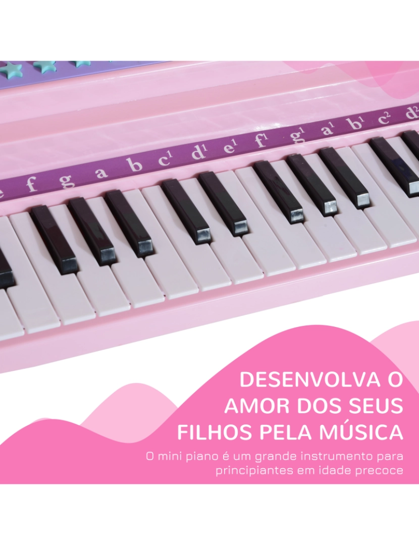 imagem de Piano Infantil 48x39x69cm cor rosa 390-003PK6