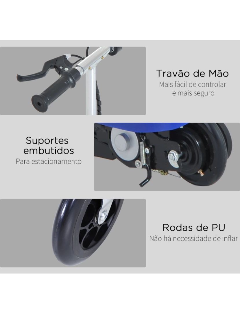 imagem de Trotinete Elétrica Dobrável 78x40x96cm cor azul AA1-024BU7