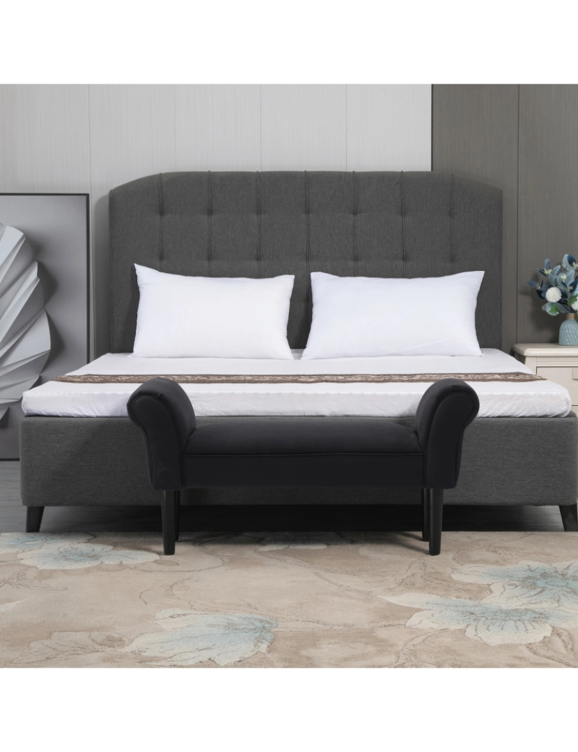 imagem de Banco de Pé de Cama 102x31x51cm cor preto 831-135BK6
