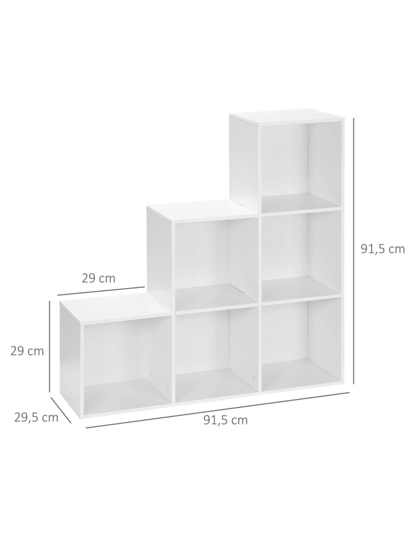 imagem de Estante em Forma de Escada 91,5x29,5x91,5cm cor branco 833-421WT3