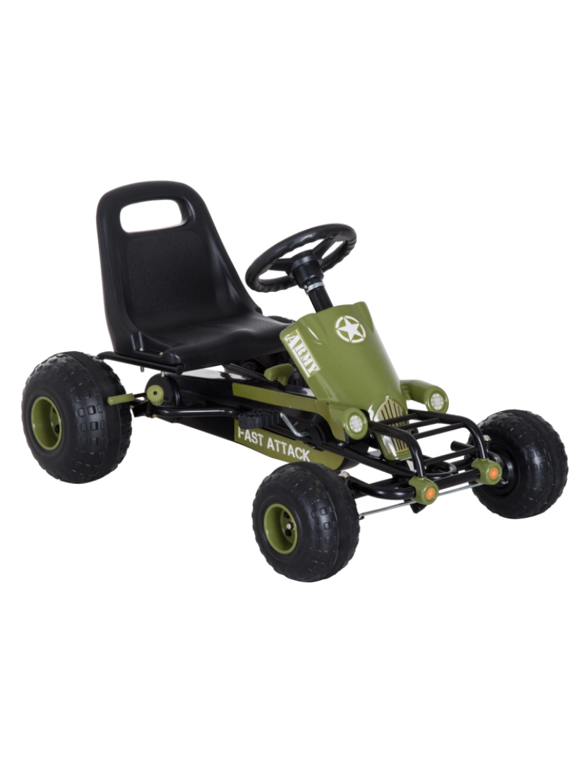 Homcom - Carro a Pedal 99x65x56cm cor negro y verde 341-024