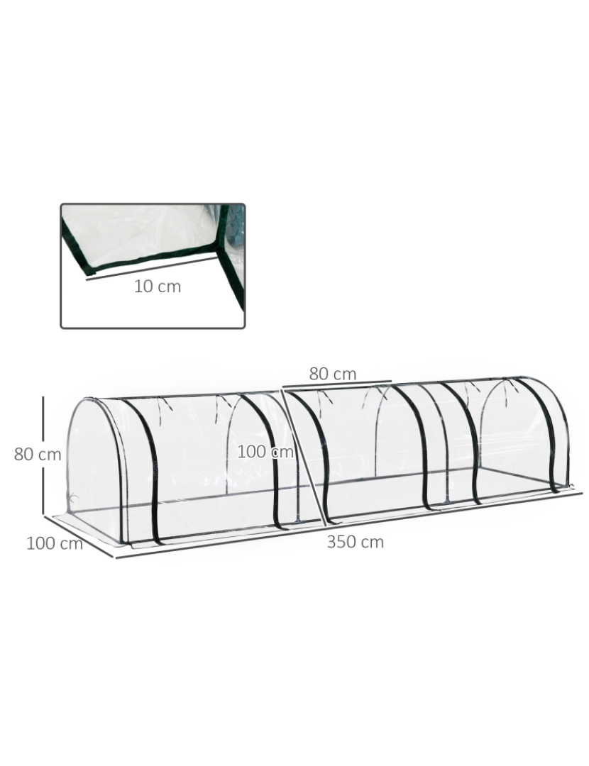 imagem de Estufa 350x100x80cm cor transparente 845-234V013