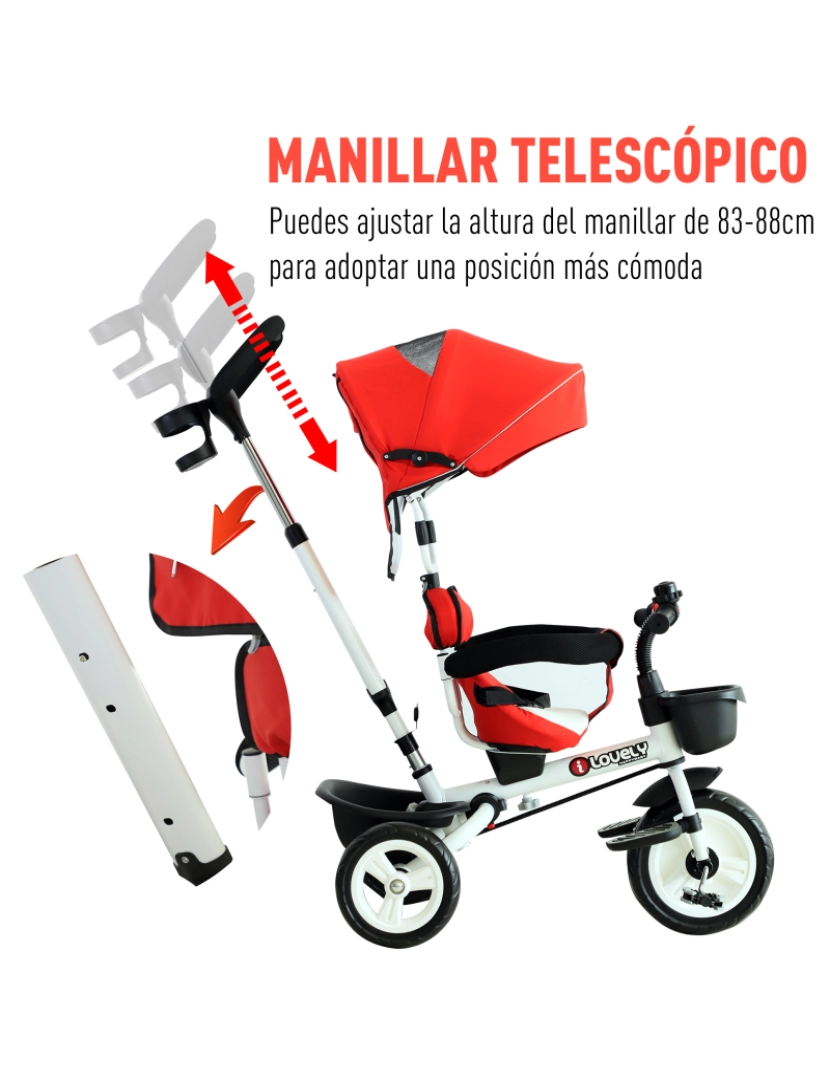 imagem de Triciclo Infantil 118x53x105cm cor vermelho 370-061RD6