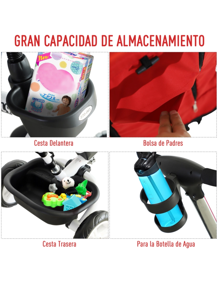 imagem de Triciclo Infantil 118x53x105cm cor vermelho 370-061RD8