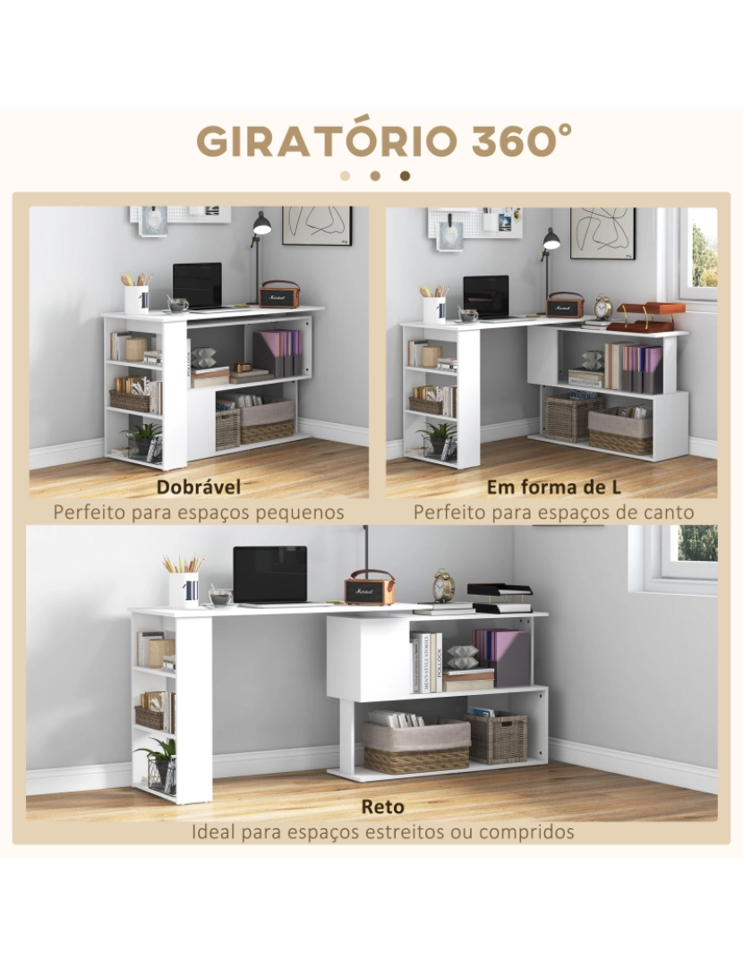 imagem de Secretaria 120x110x74cm cor branco 836-074WT5