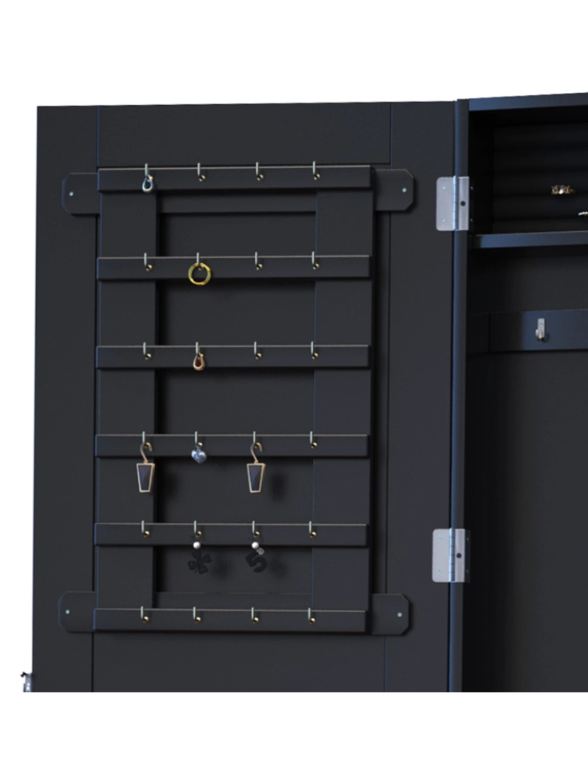 imagem de Espelho de Parede 37x9,5x112cm cor preto 833-102BK8
