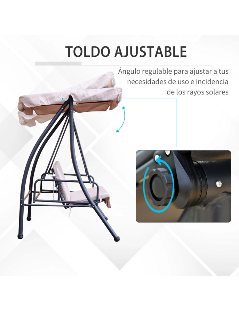 imagem de Baloiço de Jardim 200x125x170cm cor bege 84A-0625
