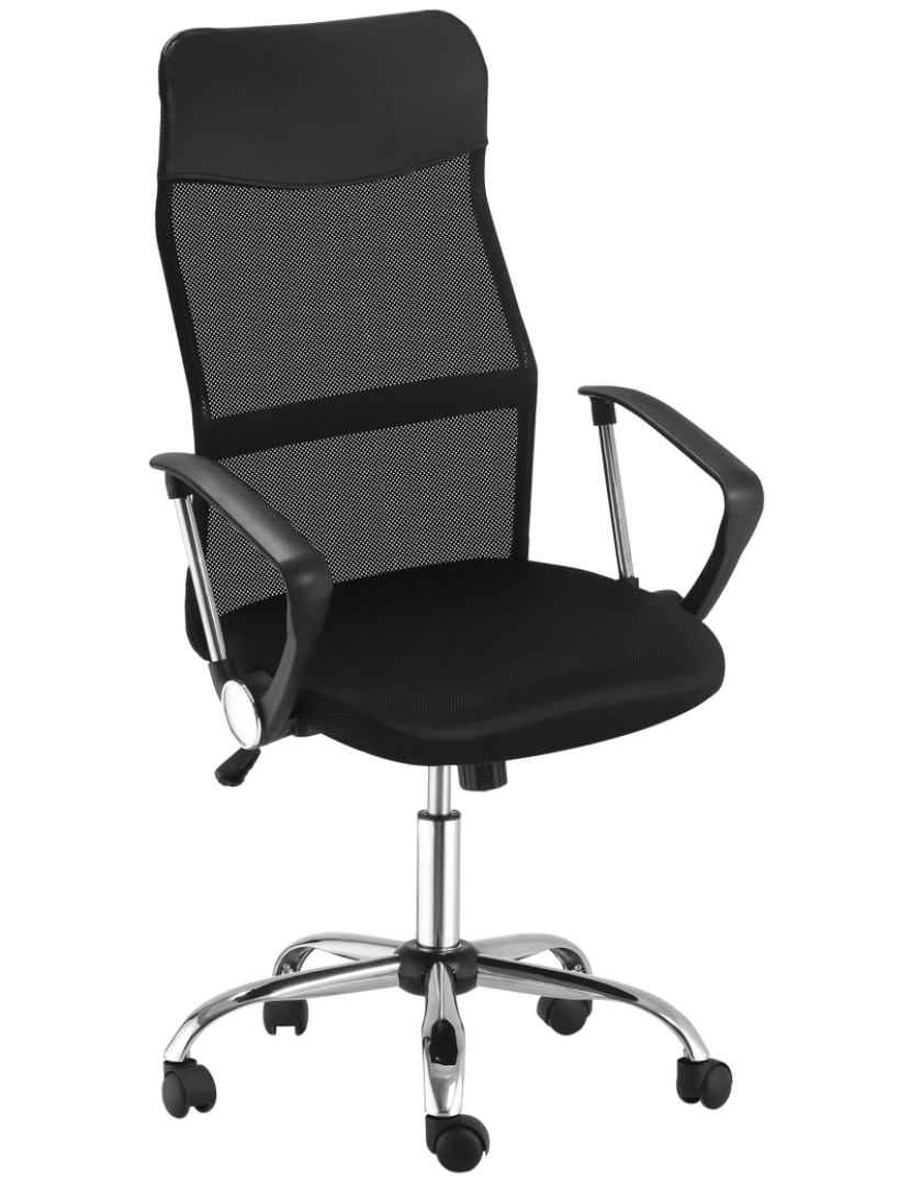 Homcom - Cadeira de Escritório 57x56x(114-124)cm cor preto A2-0093