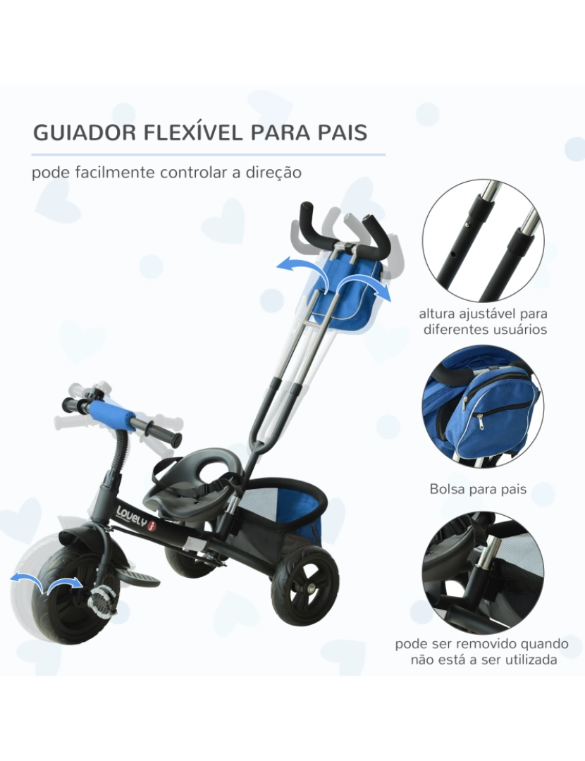 imagem de Triciclo Infantil 96x53,5x101cm cor azul 370-027BU5