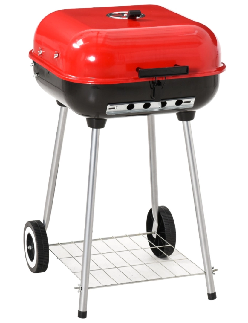 imagem de Barbecue a Carvão 46x52.5x76cm cor preto e vermelho 01-056911
