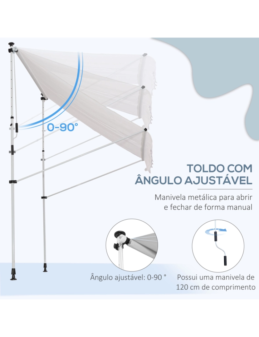 imagem de Toldo Portátil 200x150x(170-280)cm cor branco 840-182WT6