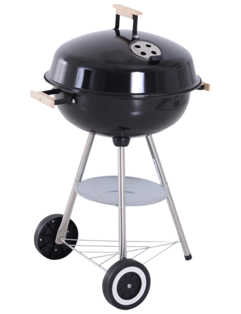 Outsunny - Barbecue a Carvão 48x56x85cm cor preto e prata 846-033