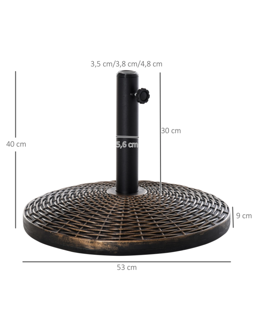 imagem de Base para Chapéu de Sol Ø53x40cm cor cor de bronze 84D-0443