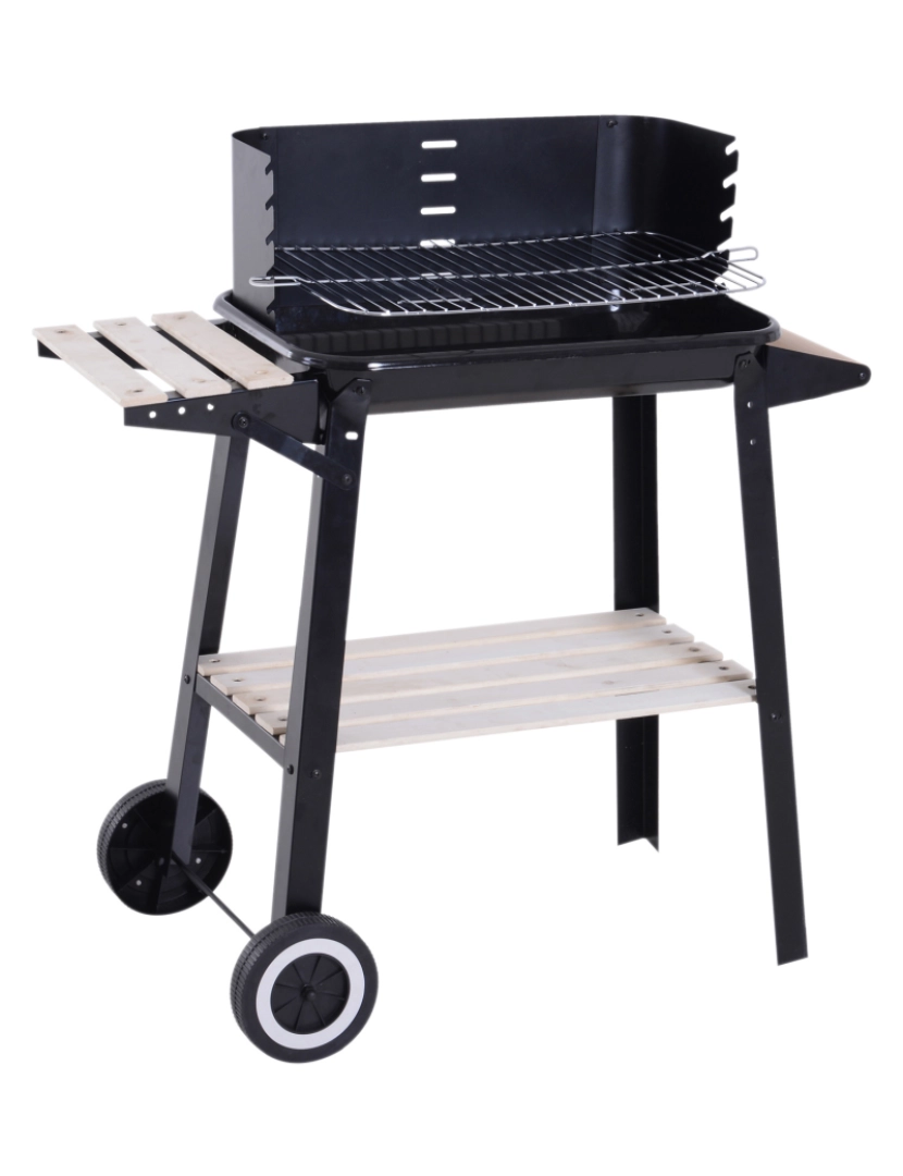 Outsunny - Barbecue a Carvão 83x45x87cm cor preto 846-032