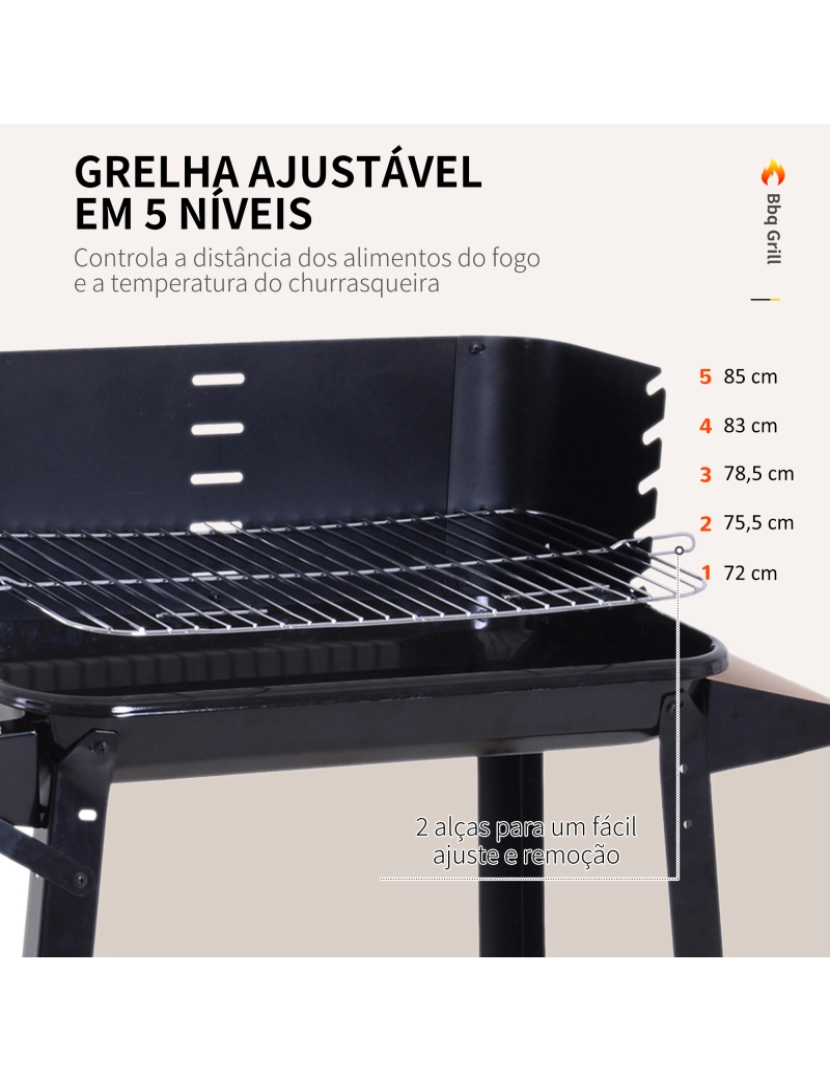 imagem de Barbecue a Carvão 83x45x87cm cor preto 846-0324