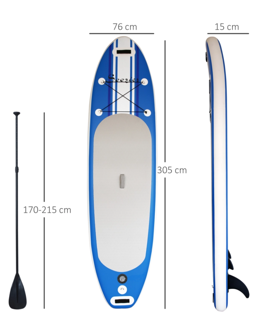imagem de Paddle Surf Inflável 305x76x15cm cor azul A33-0013