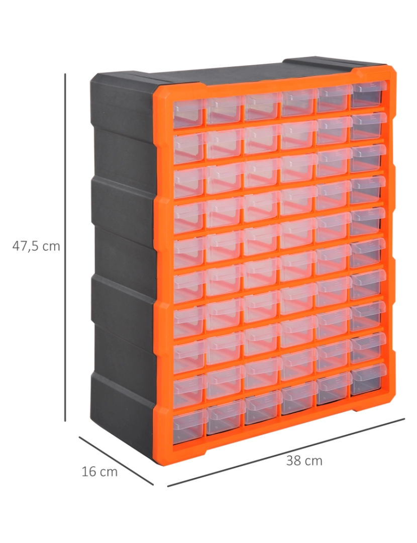imagem de Organizador de Ferramentas 38x16x47,5cm cor cinza e laranja B40-0183