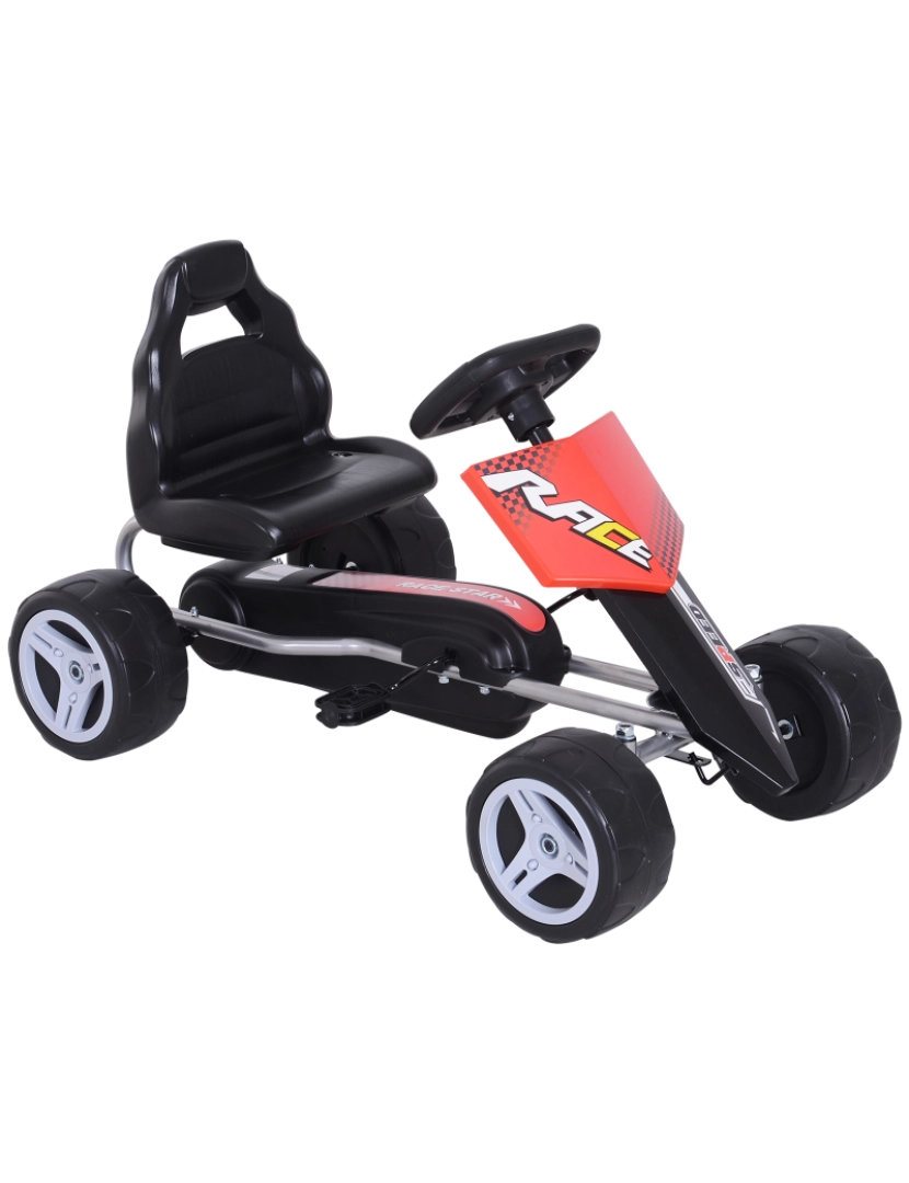 Homcom - Carro a Pedal 80x49x50cm cor rojo y negro 341-029