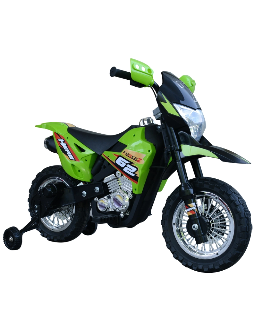 Homcom - Motocicleta Elétrica para Crianças 107x53x70cm cor verde 370-044GN
