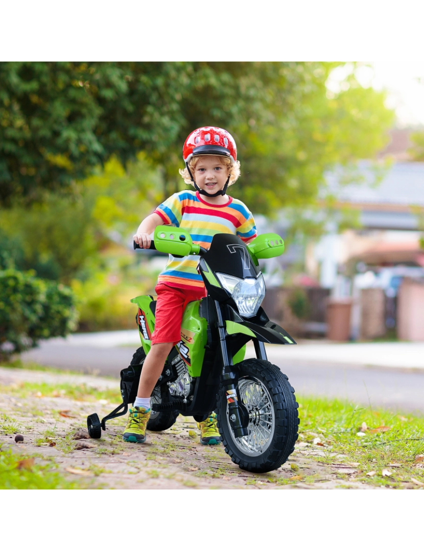 imagem de Motocicleta Elétrica para Crianças 107x53x70cm cor verde 370-044GN2
