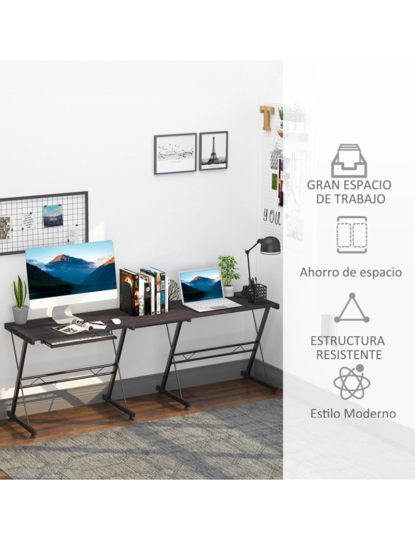 imagem de Mesa de Computador 130x130x73,5cm cor preto 836-124BK6