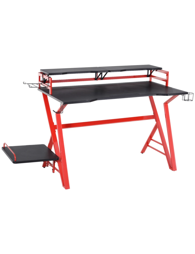 imagem de Secretária Gaming 168x66x92,5cm cor negro y rojo 836-1201